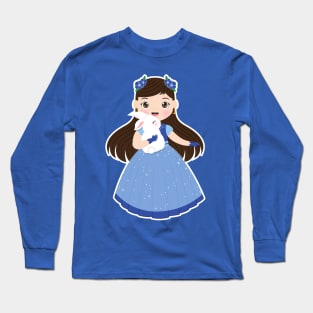 Cute blue chinese girl Long Sleeve T-Shirt